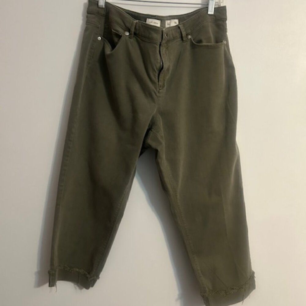 J. Jill Green Authentic Fit 5 pocket denim cropped pants, size 16